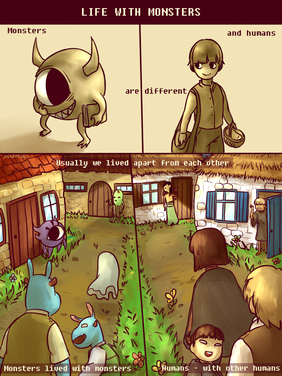 nekomell:  Here is the comic I made for Undertale Ask A story about humans and