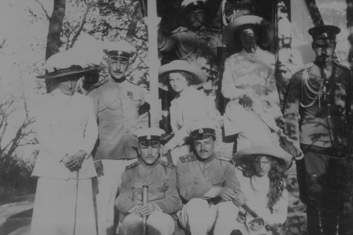 Tsar Nicholas II of Russia and his three oldest daughters in 1912