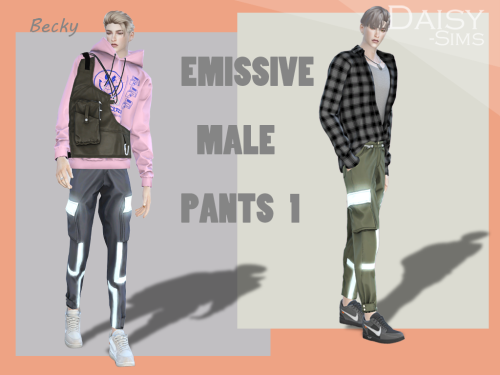 Becky TS4 pants m BK01-HQCreator: BeckySims4模拟人生4Bottom裤子7 colors compatible 7色改色LOD0 2803 triangle 