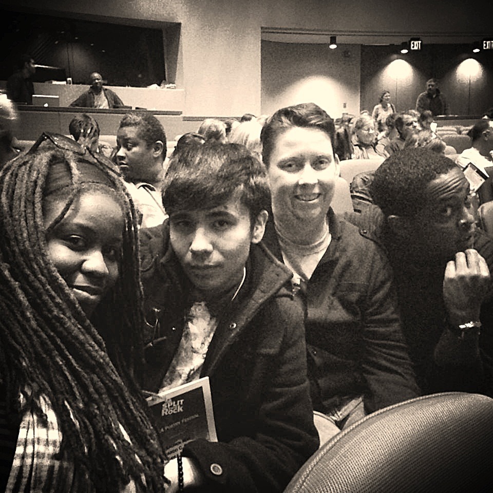 YesYes Books authors at 2014 Split This Rock Poetry Festival. ( left to right: Aricka Foreman, Ocean Vuong, Tanya Olson, Danez Smith)