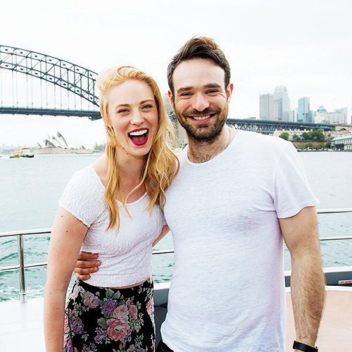 john-boyega:  Deborah Ann Woll and Charlie Cox promoting Daredevil in Sydney.