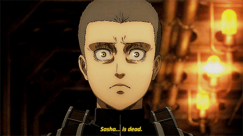 Eren’s breakdown :(“Eren… Sasha only died because you dragged the Scouts into this”