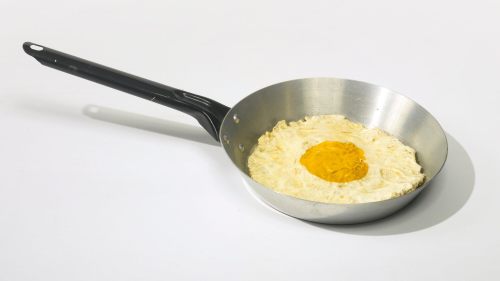 Claes OldenburgFried Egg in a Pan 1961Painted plaster and aluminum frying pan Sotheby’s