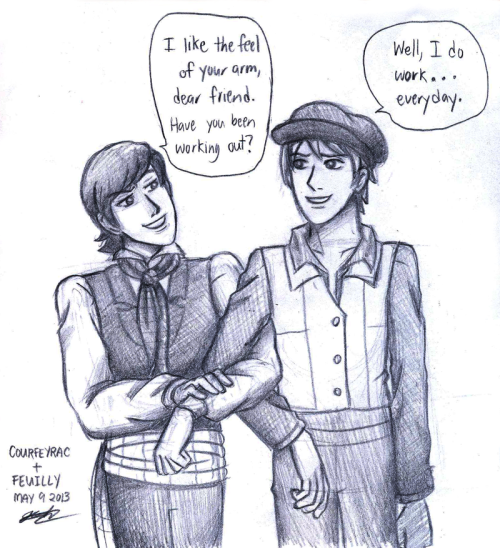 pilferingapples:jashikuarts:For some reason, I was really excited to do Feuilly. And I’d never drawn