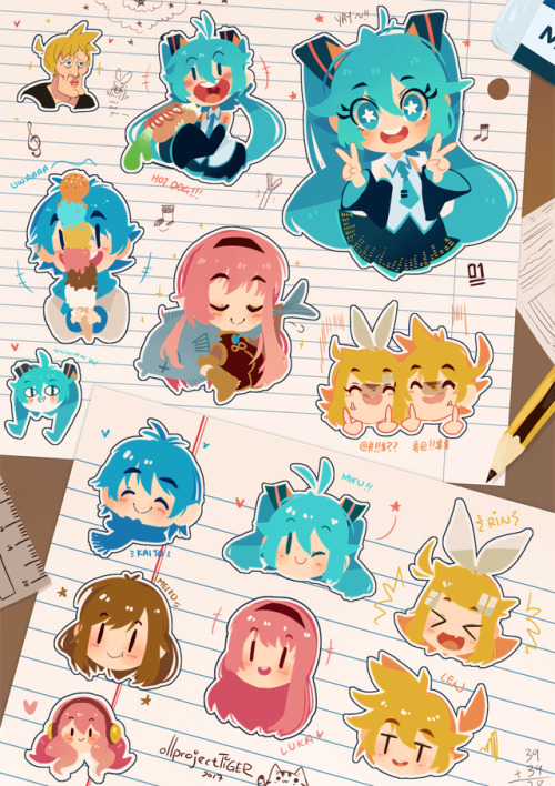 ir-dr:  ir-dr:  Day 2224 - 9 September 2017Bonus Vocaloid Stickers for my MikuMiku zine!!!Thank you so much for all the support so far, it really means a lot to me!!! As thanks, each preorder will also get this bonus sticker sheet!!! If you’ve already