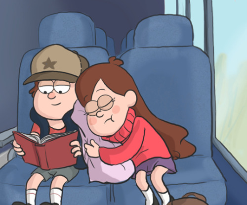 chillguydraws: limey404:  limey404:  i duno i just wanted to draw some glimpses of their bus ride up to gravity falls because twin shenanigans yeah  i completely forgot about this until i saw a panel on google images.. and now i’m nostalgic dang it