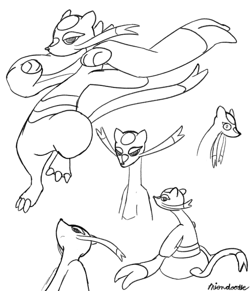 miendoodle:Some quick Mienshao doodles