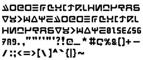 jacebeleren:I WAS ABLE TO DECIPHER ONE OF THE ALPHABETS IN SPLATOON!  i made it into a font and