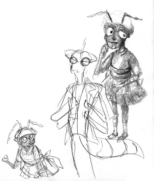 Old drawings from 2021Mimosa the ant and a praying mantis dudeThose are researches for an abandoned 