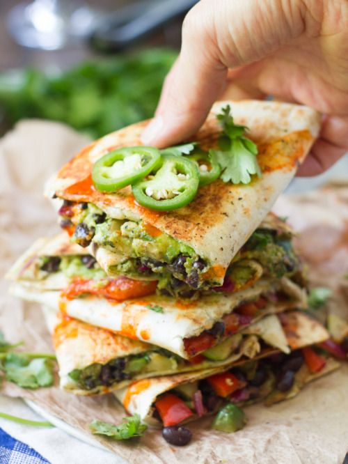 tinykitchenvegan:Loaded Avocado Quesadillas (Vegan)