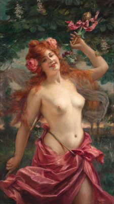 artbeautypaintings:  Bacchante - Paul de la Boulaye