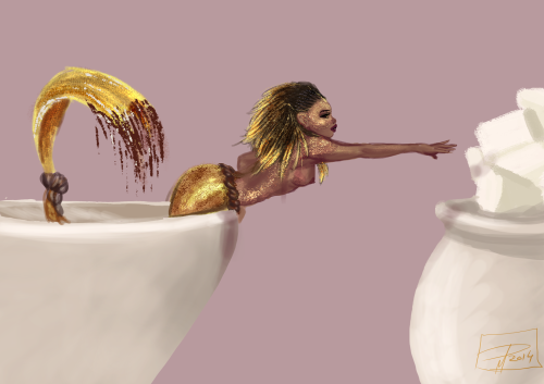 themoonmysteries:  jadenite:  Mermaid in your cup of hot chocolate. Mermaid in your tea cup. Mermaid in your coffee cup. Tiny mermaids helping you have the best hot beverage.   two of my favorite things together: mermaids and tea 