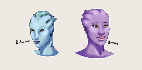 ozziyo: I want asari to resemble their father species in one way or another because that’d be 