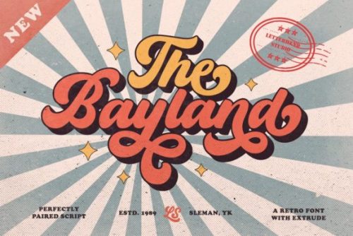 The Bayland • Retro Vintage Font by letterhend