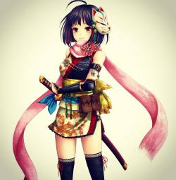 イラスト忍者 #kunoichi #ninja #忍者