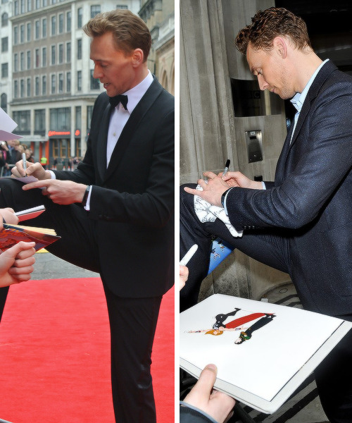 madisonyork: Tom Hiddleston + signing pose