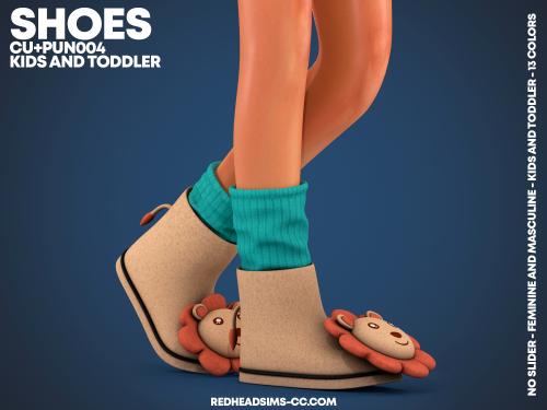redheadsims-cc: CU+PU SHOES N004 | NO SLIDER | KIDS AND TODDLER NEW MESHCompatible with HQ ModCatego