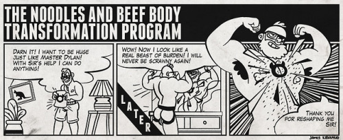 spacepupx: The Noodles and Beef Body Transformation Program.  Move over Charles Atas, this training program really promises you will struggle to fit through the average door frame! I am always stunned and amazed at the transformations the guys over in