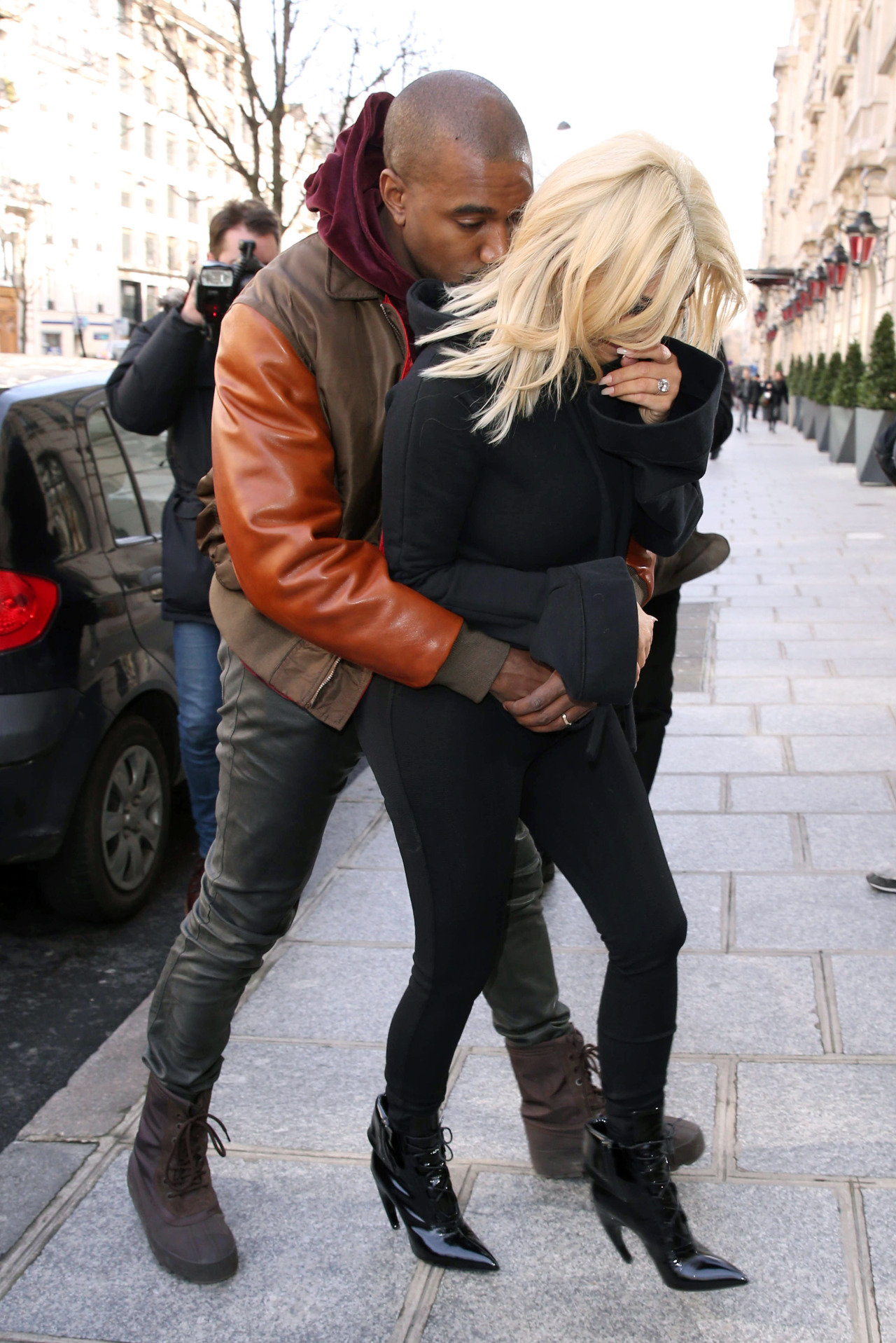 kxrdashjenner:  March 6, 2015 - Kim and Kanye out and about in Paris, France.