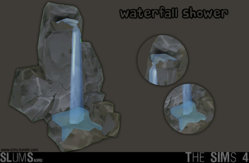 Natural Waterfall outdoor shower object.A pretty basic mesh shower that replicates a small waterfall