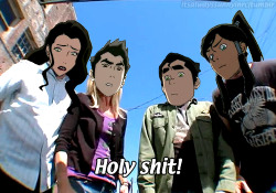 itsalwayssunnyinrc:After Shady Shin writes a review of the Krew’s bar,  naming it “the worst bar in Republic City” (and calling Mako “surly,  firebender trash,” and Asami, Korra, and Bolin “classless bores”), Bolin  kidnaps him during a