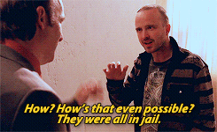 saulpinkmans:saul+jesse per episode5x08: Gliding Over All (Exclusive scene: Chicks ‘n Guns)