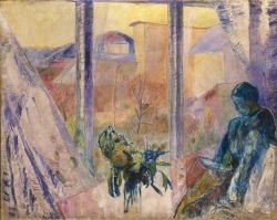terminusantequem:  Thorvald Erichsen (Norwegian, 1868-1939), Gudrun and Agnes at the Window, 1918. Oil on canvas, 130,5 x 163,5 cm 