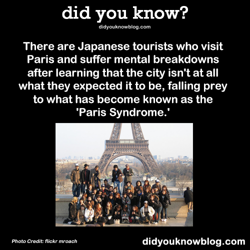 did-you-kno:  There are Japanese tourists who visit Paris and suffer mental breakdowns