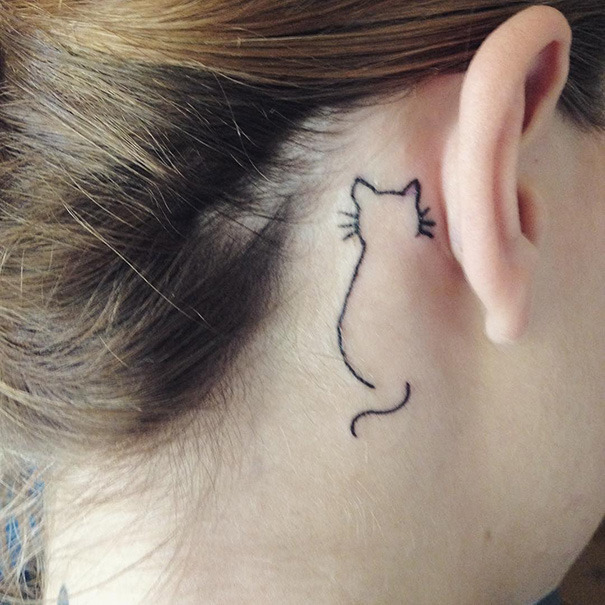 awesome-picz:  Minimalistic Cat Tattoos For Cat Lovers 