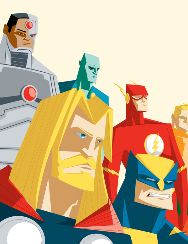 longlivethebat-universe:The Avengers League of Justice…Assemble by Adam Thompson 