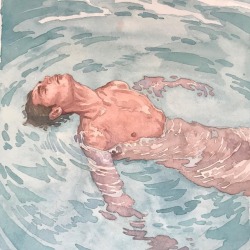 gabrielzebub:  Floating - 5x7” watercolor
