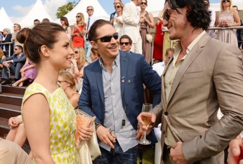 charlidos:  Tom & Charlotte with Luke Evans at the Audi Polo Challenge today.