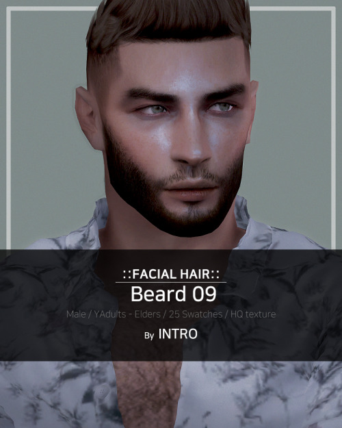 [INTRO] Beard 08- Male- Young Adults ~ Elders- 25 Swatches- HQ compatible▶ Download / ver.2[INTRO] B