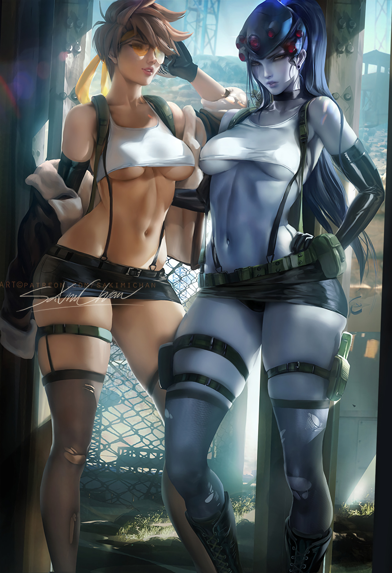 tigrava:    Tracer and Widowmaker by Sakimichan  
