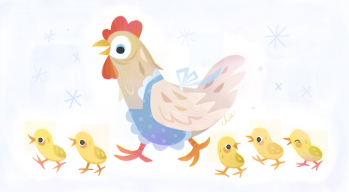 oof, haven’t been able to draw for myself in a while. here’s a chicken fam tho! (: