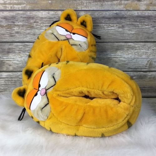 supercumrat64: garfinds: Vintage Garfield Slippers House Shoes Adult Size M Medium 7-8 1981 Men Wome