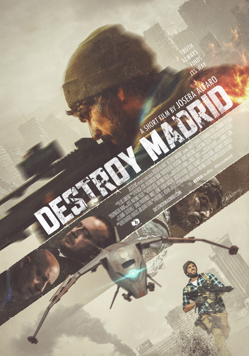 Commissioned poster for Destroy Madrid, an action sci-fi short film written and directed by Joseba A