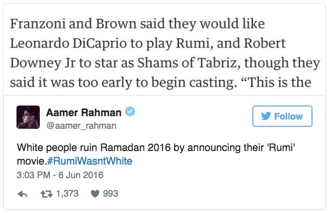 littlemsmeanie:  dailydot:  #RumiWasntWhite asks filmmakers not to cast DiCaprio