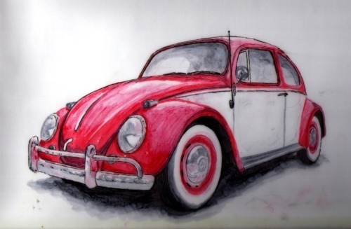How to Draw a Volkswagen Beetle  DrawingNow