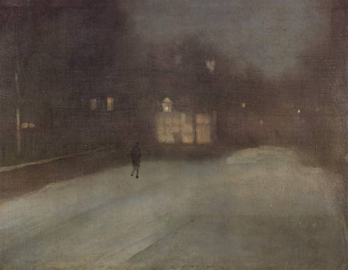 Nocturne in Gray and Gold- Snow in Chelsea, James Abbott McNeill Whistler, 1876