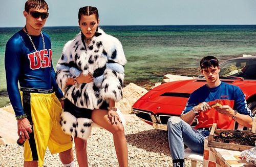 Bella Hadid, Filip Hrivnak and Julian Schneyder by Giampaolo Sgura for Vogue Japan November 2016  @b