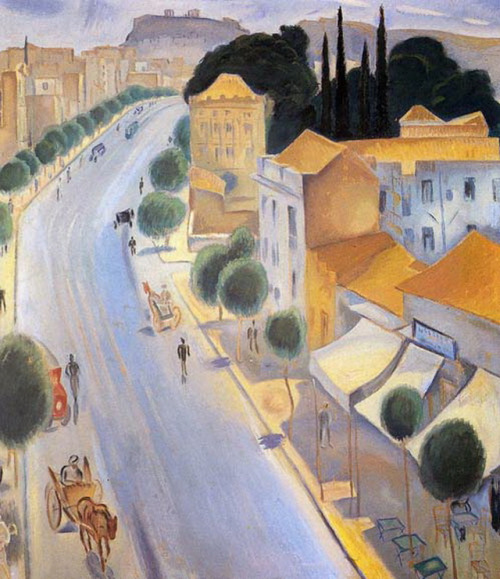 Patission Street Athens    -   Spyros Vassiliou, n.d.Greek, 1903 -1985Oil on can