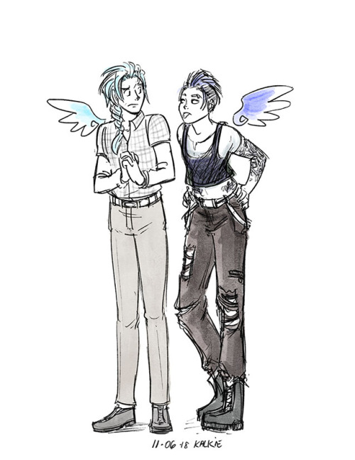 Prompts for @kitsiinabox and @impistry: My OCs Anima and Teia, and impistry’s Numskull and Pel