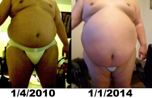 lock-johnson:  truehogbc:  First pic (159 pounds) i was 18 and started to gain. now im 27 and 455 in the last pics. i want to keep growing! :D   Amazing! 