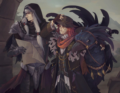 solarbutterfly-art:“In an age long past…”Ardyn Lucis Caelum, his Shield Gilgamesh and Ardyn’s feathe