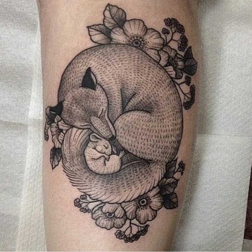 fuckyeahtattoos: Fox and little mouse &lt;3 Done by Susanna König (suflanda) at Salon Serpe