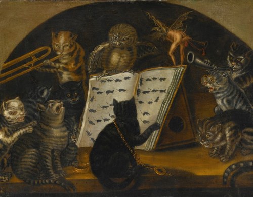 leirelatent:“Cats Instructed By an Owl in the Art of Mouse-Catching” (1700)