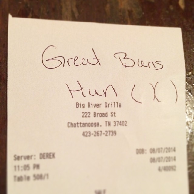 derekyates:  So a table I was serving this evening just wrote me this little note