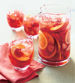 food2fork:  Strawberry and Peach Sangria Recipe - Featured on Food2Fork.com 