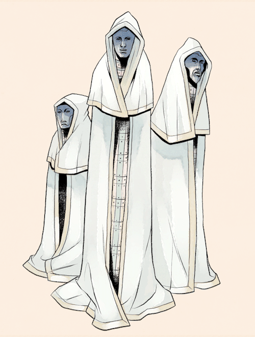 The Hierodules known as Ossipago, Famulimus and Barbatus from Gene Wolfe’s Book of the New Sun